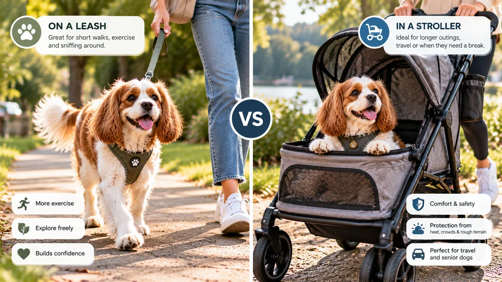 Dog Stroller vs. Regular Walks
